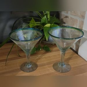 Handmade Mouth-Blown Margarita/Martini Glasses